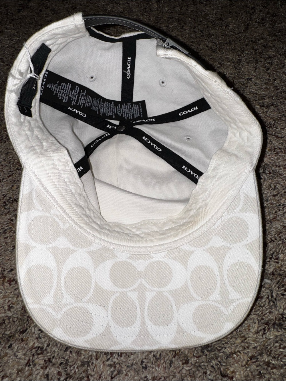 Coach Cream Signature Logo Baseball Cap - Picture 3 of 3